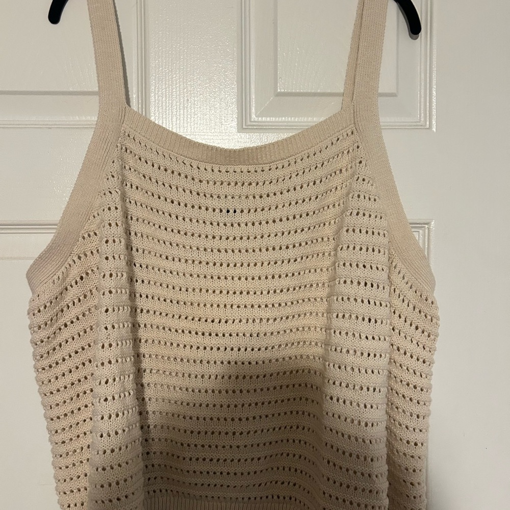 Cream Knit Tank Top